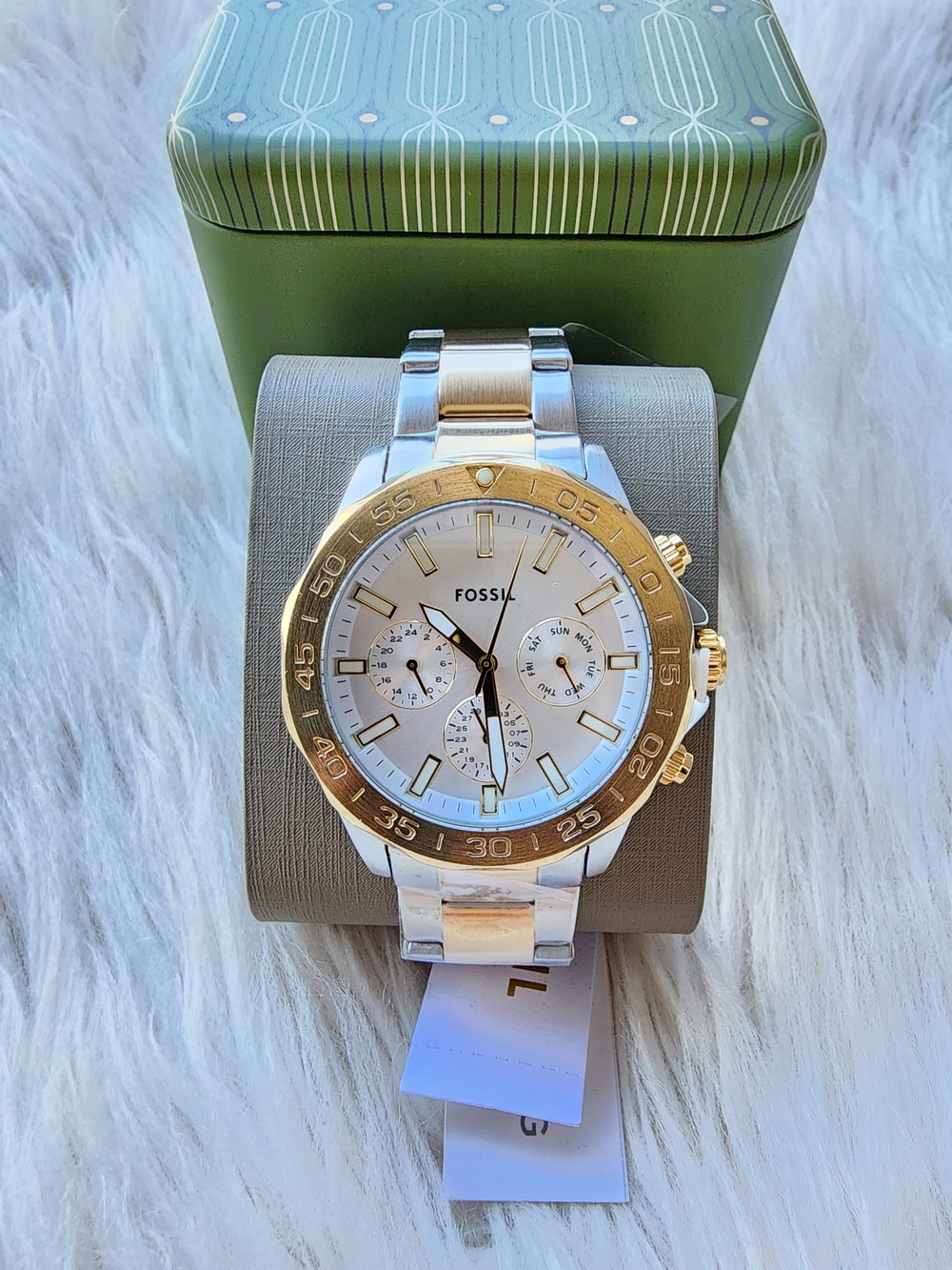 Fossil Men's Two-Tone Chronograph Watch Original Brand New